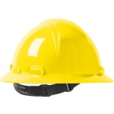 Kilimanjaro Full Brim Hard Hat with HDPE Shell with 4-Point Textile Suspension and Pin-Lock Adjustment - Yellow
